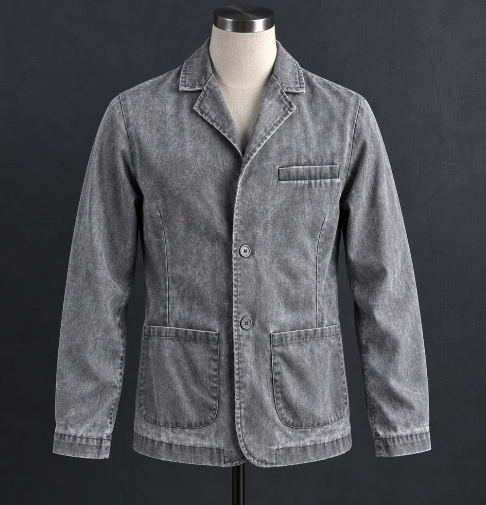 Twentyone Men Forever 21 Gray Acid Wash Cotton Blazer Jacket Size M